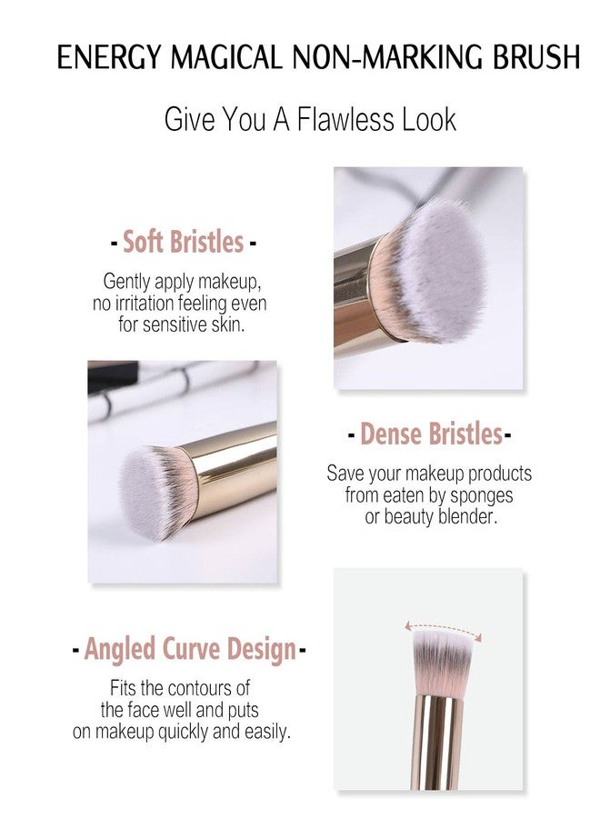 ENERGY Concealer Brush Set - Mini Flat Top Kabuki Brush Slant Concealer Brush for Eyebrows Eyeshadow Under Eye Setting Powder for Liquid Cream Powder Blending - Image 2